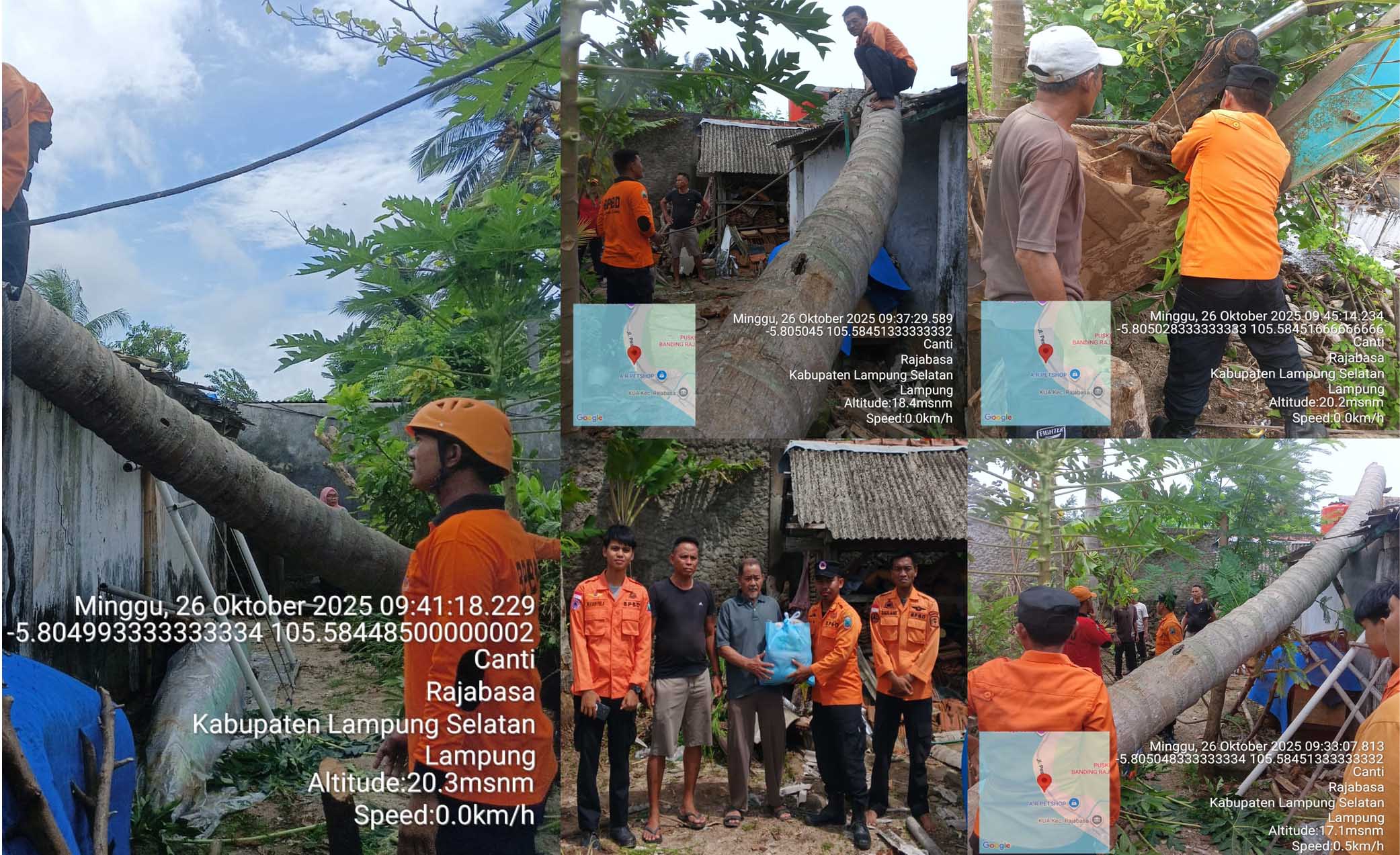 Foto BPBD Lampung Selatan Tangani Dampak Dua Bencana di Desa Canti Kec. Rajabasa Kab. Lampung Selatan